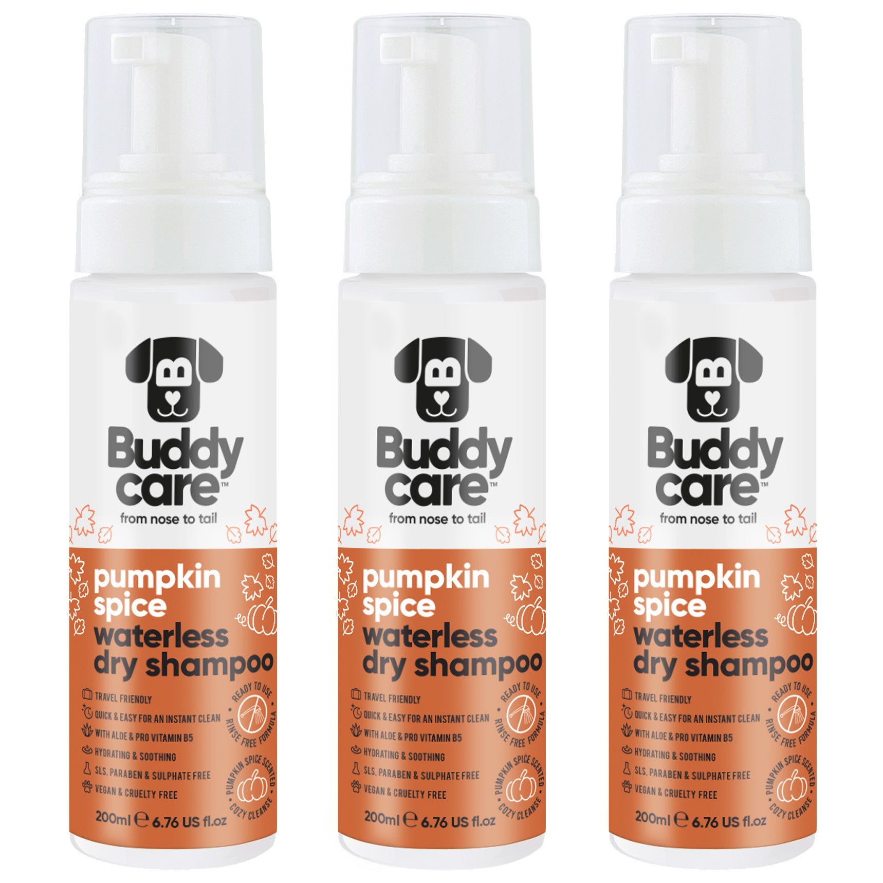 Pumpkin Spice Waterless Dry Dog Shampoo
