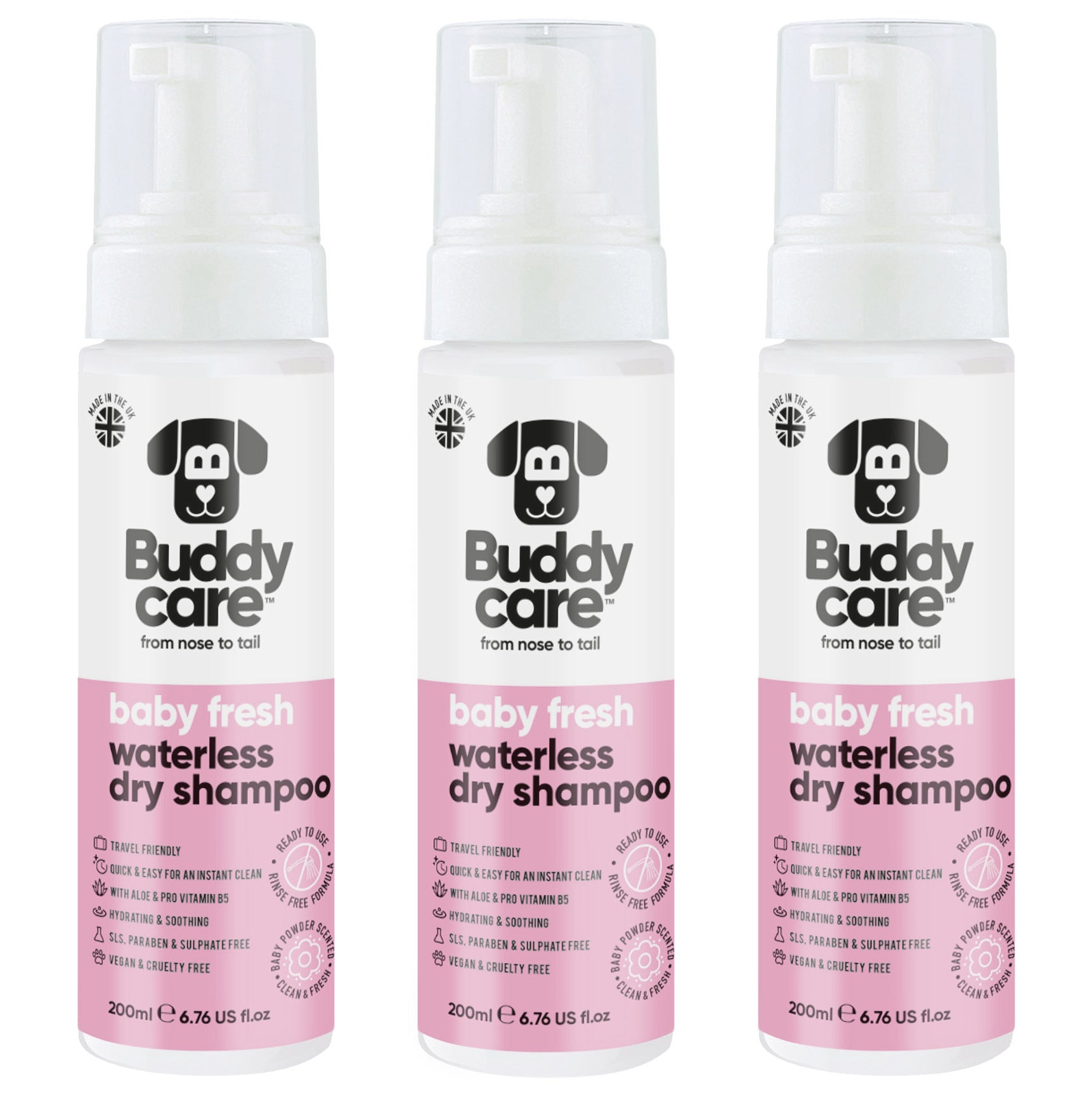 Baby Fresh Waterless Dry Dog Shampoo by Buddycare