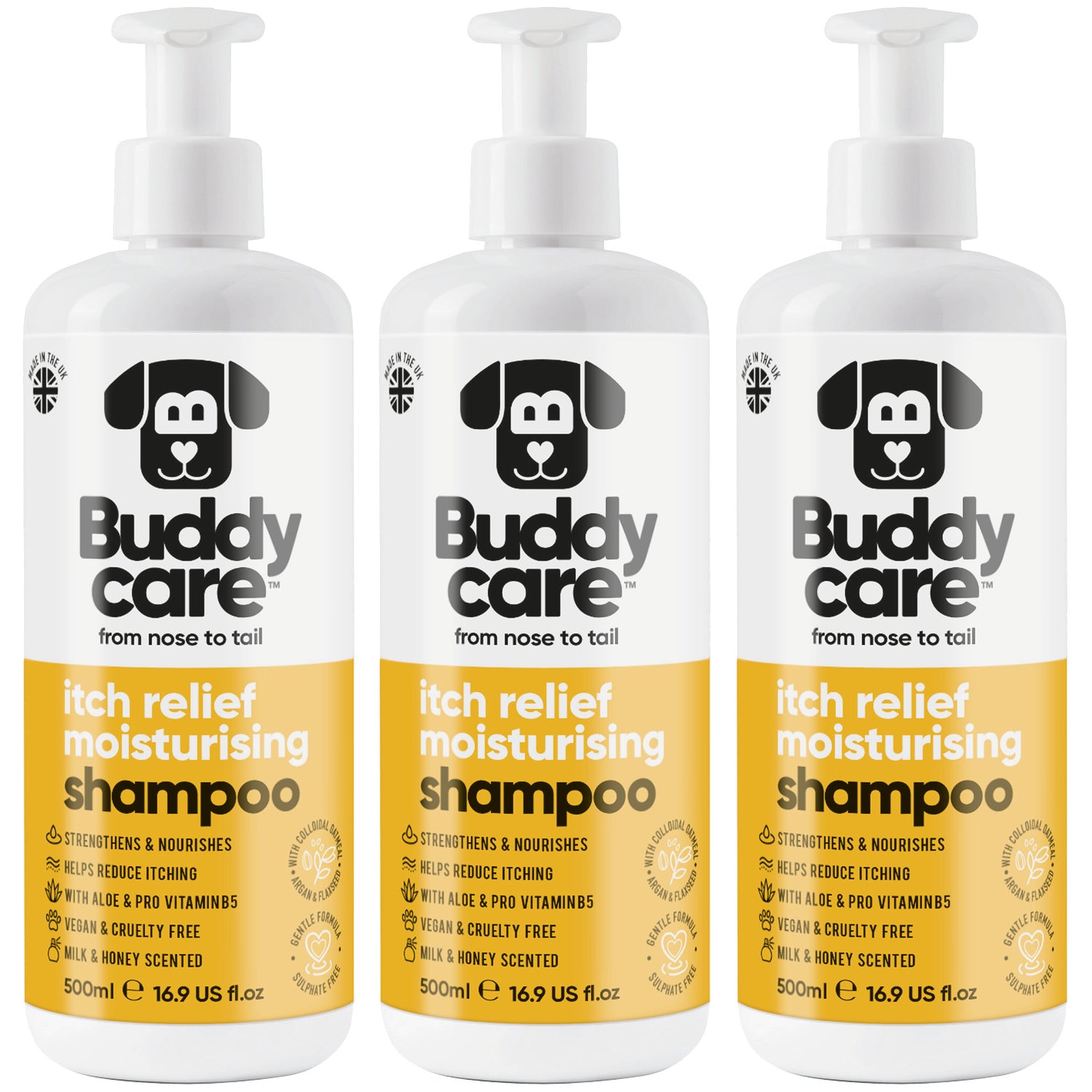 Itch Relief Milk & Honey Dog Shampoo by Buddycare