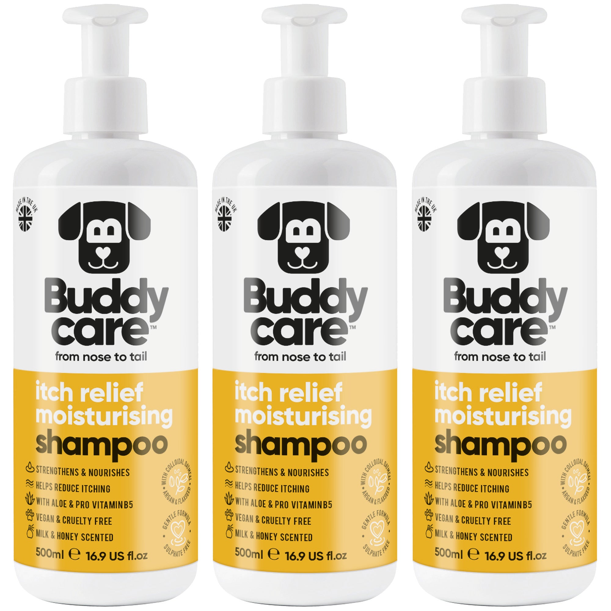 Itch Relief Milk & Honey Dog Shampoo by Buddycare