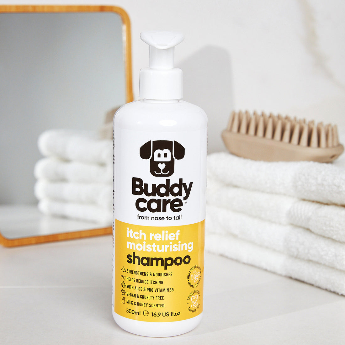 Itch Relief Milk & Honey Dog Shampoo by Buddycare