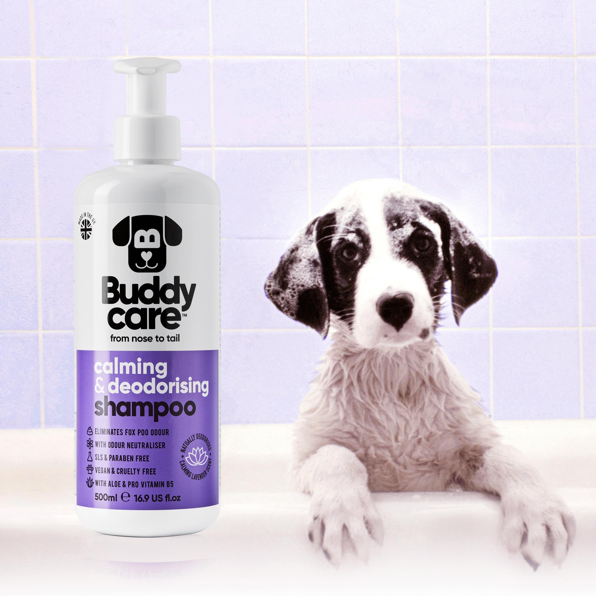 Calming & Deodorising Lavender Dog Shampoo by Buddycare