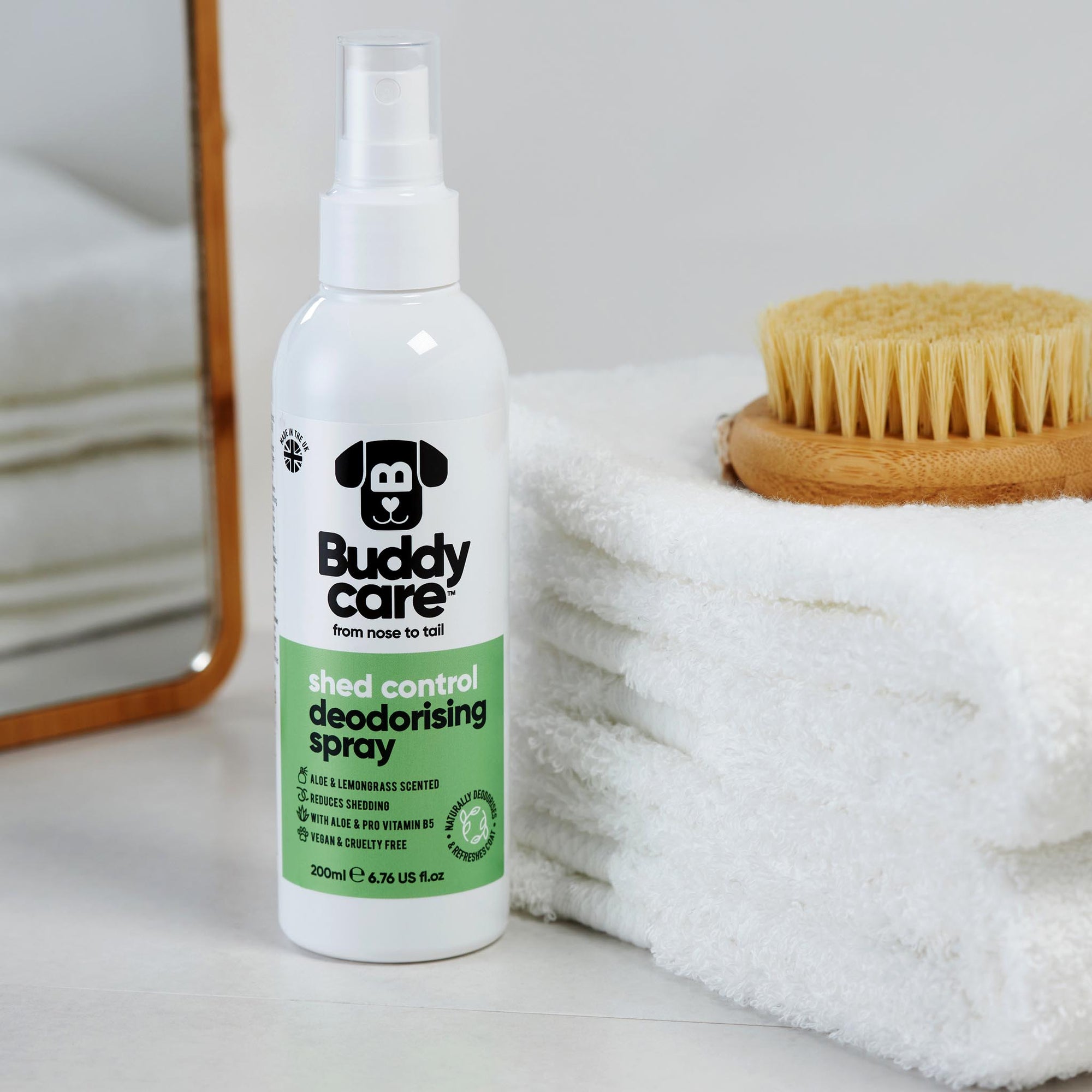 Shed Control Aloe & Lemongrass Dog Deodorising Spray by Buddycare