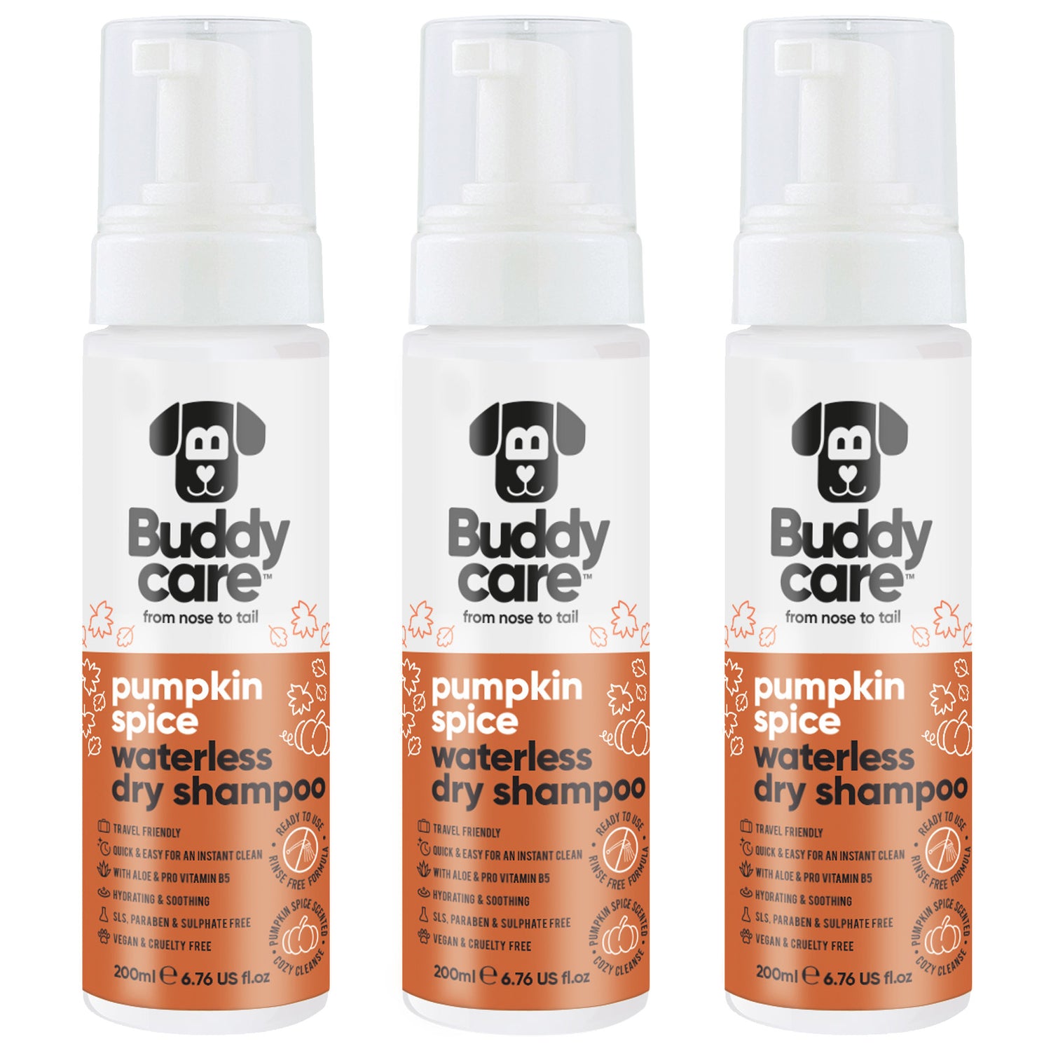 Pumpkin Spice Waterless Dry Dog Shampoo