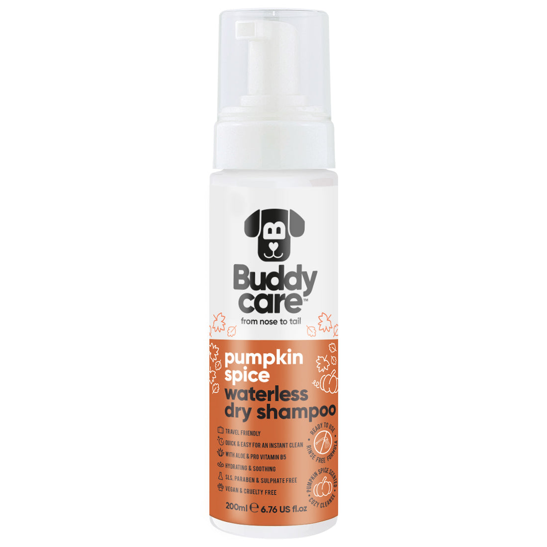 Pumpkin Spice Waterless Dry Dog Shampoo