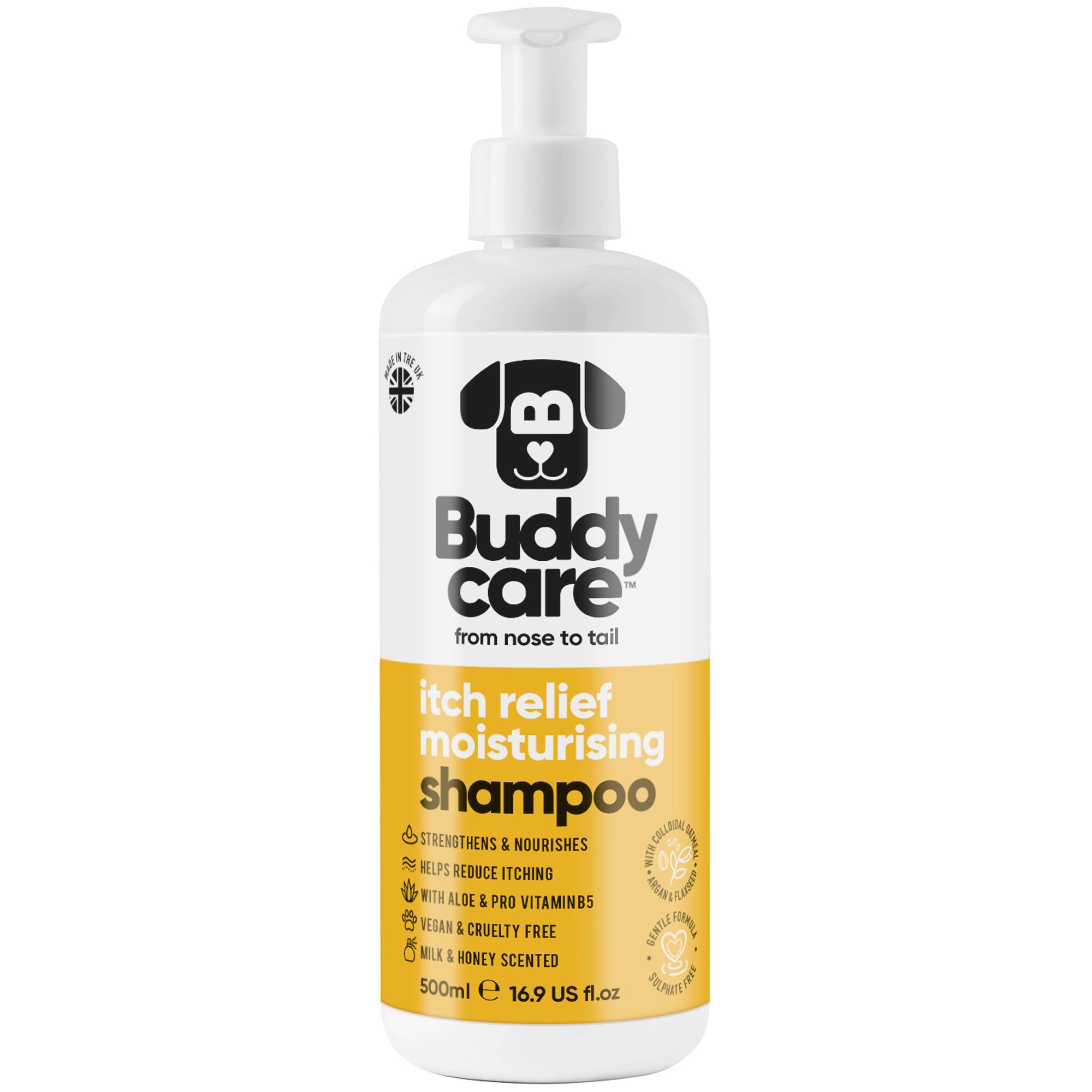 Itch Relief Milk & Honey Dog Shampoo by Buddycare