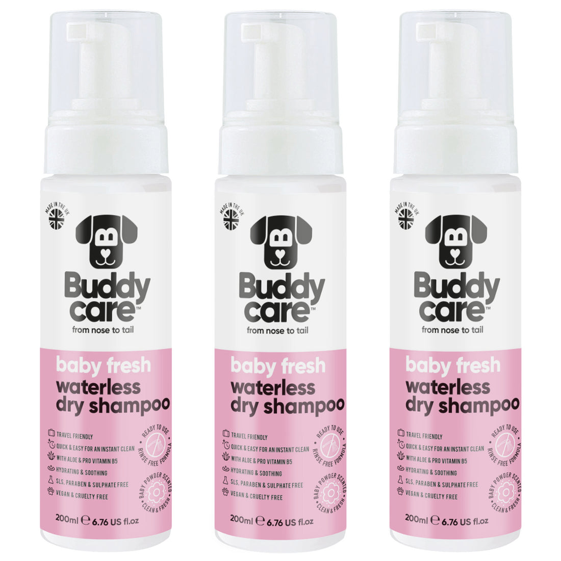 Baby Fresh Waterless Dry Dog Shampoo by Buddycare