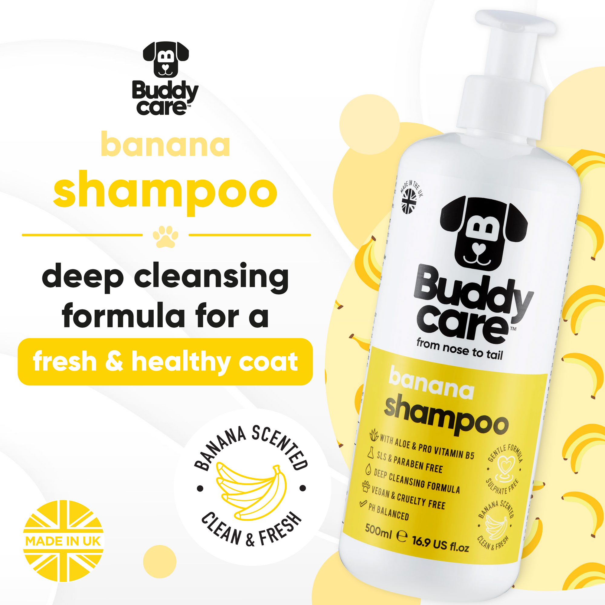 Banana Dog Shampoo by Buddycare