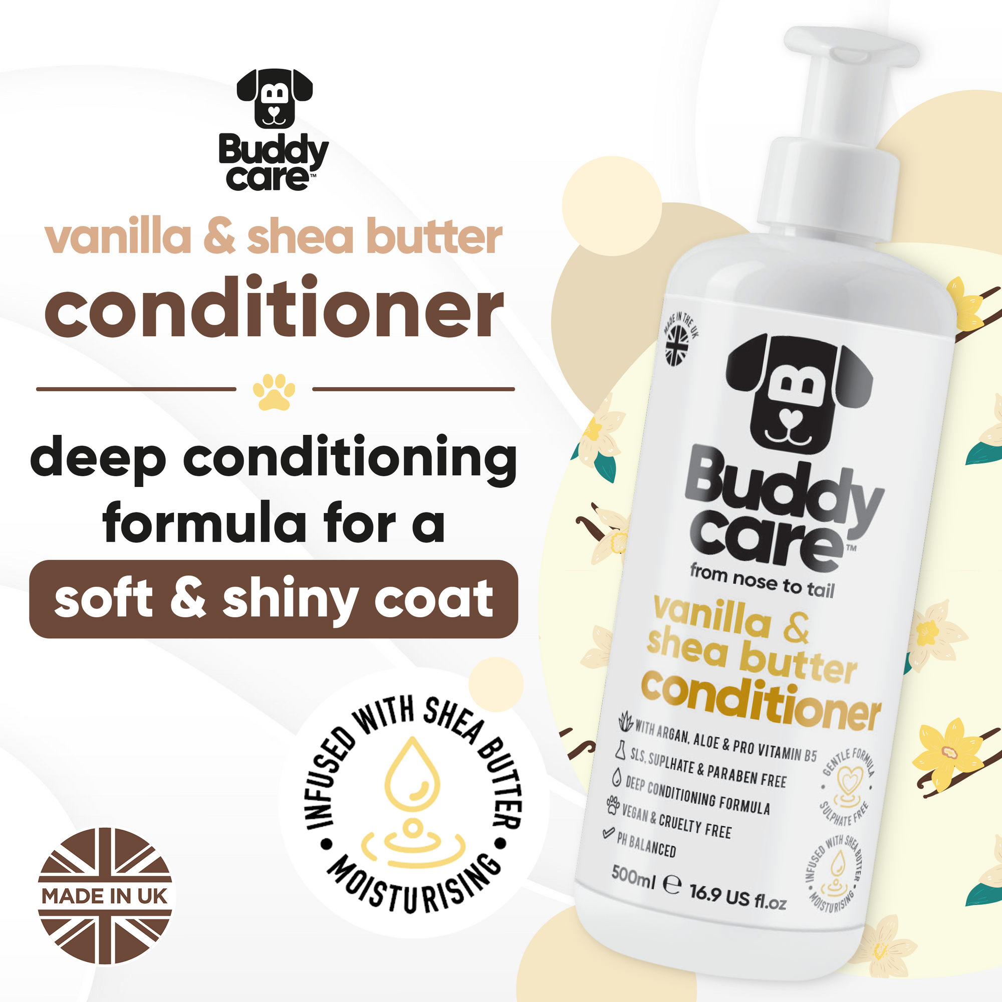 Vanilla & Shea Butter Dog Conditioner by Buddycare