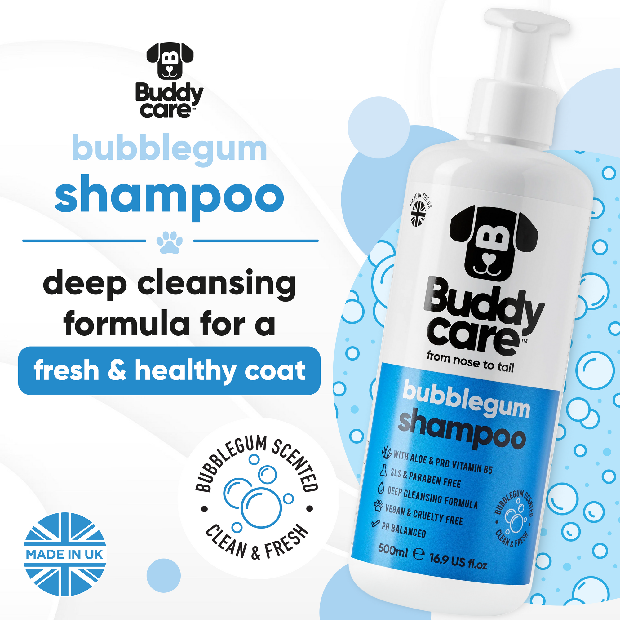 Bubblegum Dog Shampoo by Buddycare