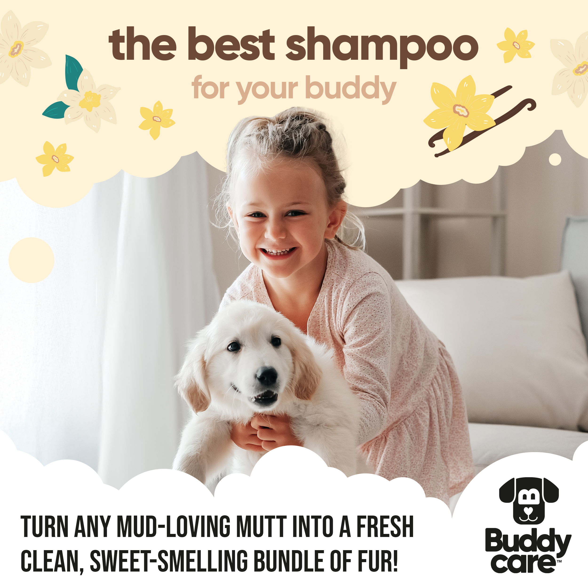 Vanilla & Shea Butter Dog Shampoo by Buddycare