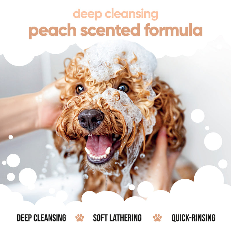 Curly Coat Detangling 3in1 Peach Dog Shampoo