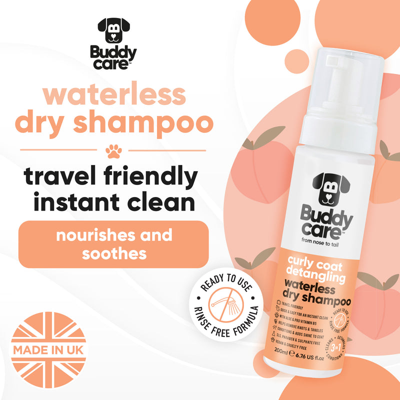 Curly Coat Detangling Waterless Dry Dog Shampoo
